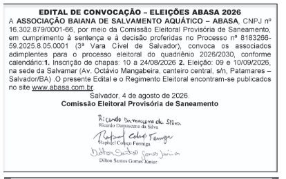 Publicação do Edital no jornal Tribuna da Bahia